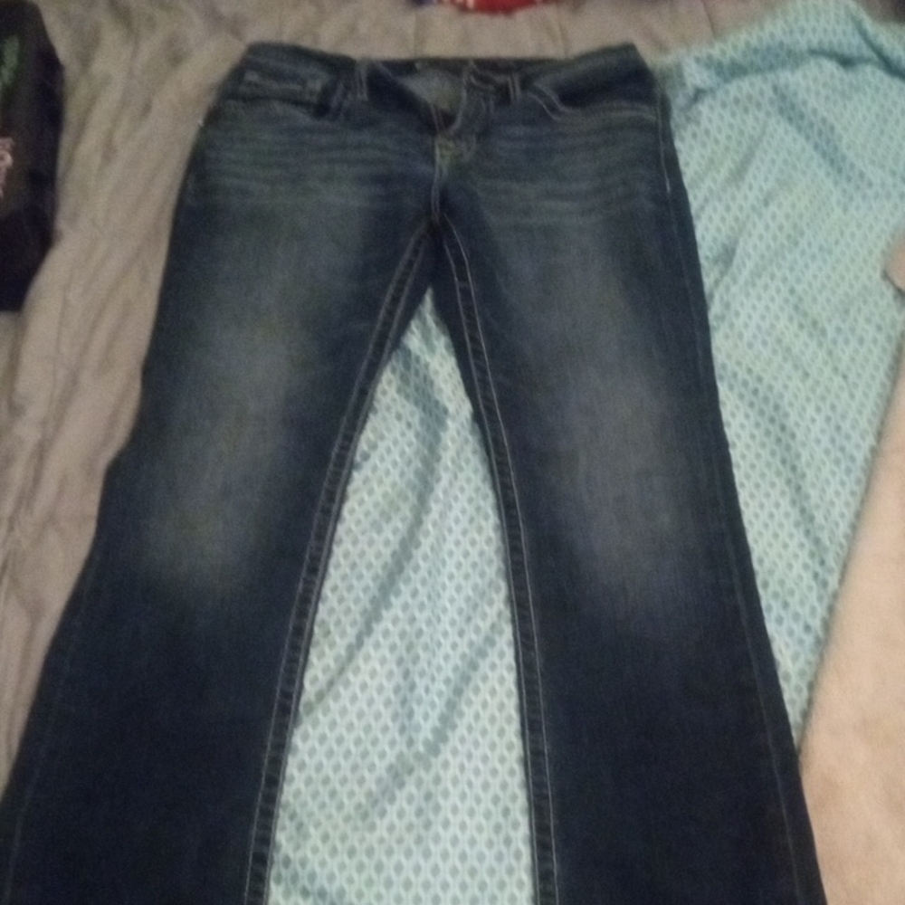 BKE Blue Flare & Wide Leg Jeans with Subtle Fading